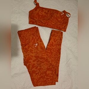 Gymshark Women’s Orange Camo Seamless Leggings